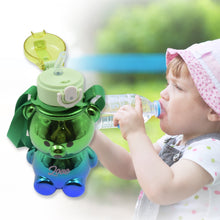 cute plastic water bottle with adjustable shoulder strap and stickers