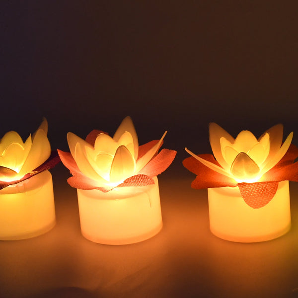 decoration candles led diwali decor lotus flower candle 5 pc