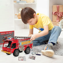 18437 engineering metal fire truck toy