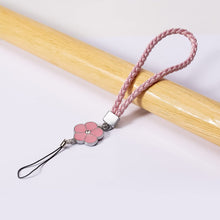 nylon braided phone strap flower shape alloy pendant lanyard