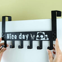 8536 heavy duty carbon steel cartoon nice day over door hook hanger rack towel hanger removable door hook coat scarf cloths hanger 1 pc 6 hook