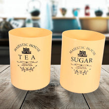 5639 accurate seal tea sugar coffee container 3 pcs plastic damru shaped tea coffee sugar canisters jar new airtight food seal containers for salt dry fruit grocery 2 section 3 pcs set 800 ml