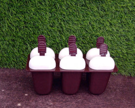 1148 plastic ice candy maker kulfi maker moulds set with 6 cups multicolour