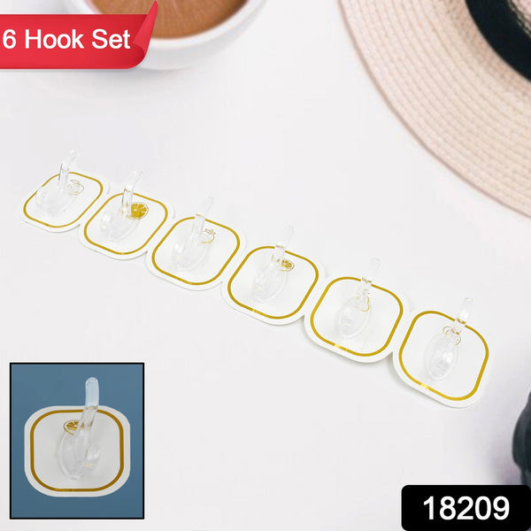 18209 tranparent adhesive hook 6pc