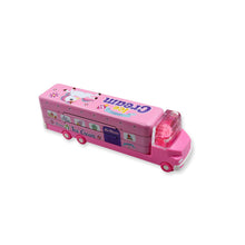 double decker magic truck compass multi level metal truck compass pencil case with movable wheels sharpener mix design 1
