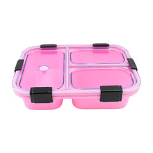 insulated 3 compartment plastic lunch box