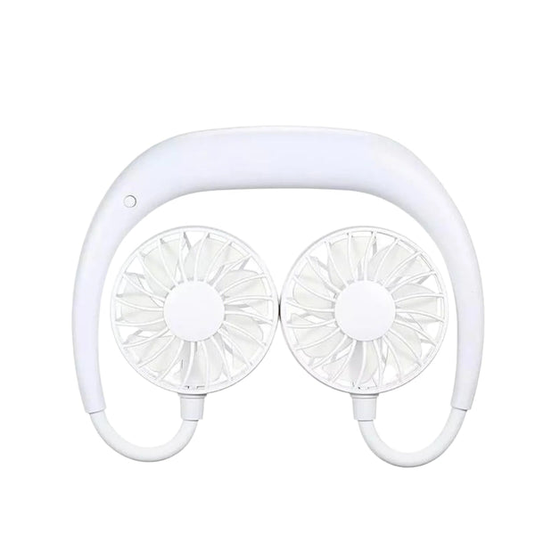0875 portable usb battery rechargeable mini fan headphone design wearable neckband fan
