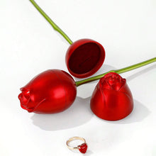 red rose couple rings box for valentines day gift