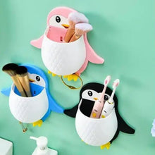 17688 penguin storage box adhesive remote case electric toothbrushes holder universal controller holder wall nightstand office plastic wall mount 1