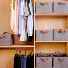 12627 foldable storage box withhandles cotton and linen storage bins and baskets organizer for nursery closet bedroom home 45 cm