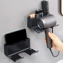 3 compartment wall hair dryer holder