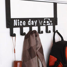 8536 heavy duty carbon steel cartoon nice day over door hook hanger rack towel hanger removable door hook coat scarf cloths hanger 1 pc 6 hook