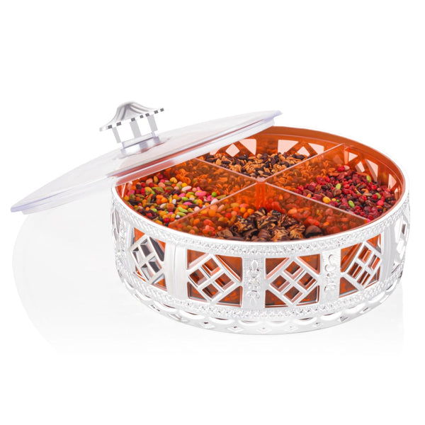 10238 round silver dry fruit box