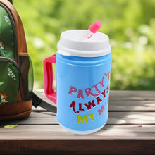 insulated mug with lid handle flexible straw with cap