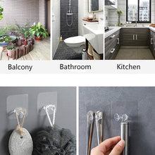 17777 transparent self adhesive hook seamless drill free removable wall mounted hanger as toothbrush holder power plug socket holder waterproof and oil proof 1 pc