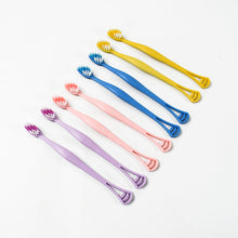 2 in 1 tooth brush with tongue scraper 8pcs