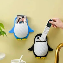 17688 penguin storage box adhesive remote case electric toothbrushes holder universal controller holder wall nightstand office plastic wall mount 1