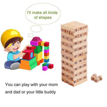 1911 54 pcs blocks 4 dices wooden tumbling stacking building