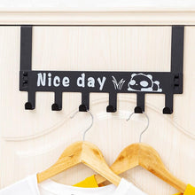 8536 heavy duty carbon steel cartoon nice day over door hook hanger rack towel hanger removable door hook coat scarf cloths hanger 1 pc 6 hook