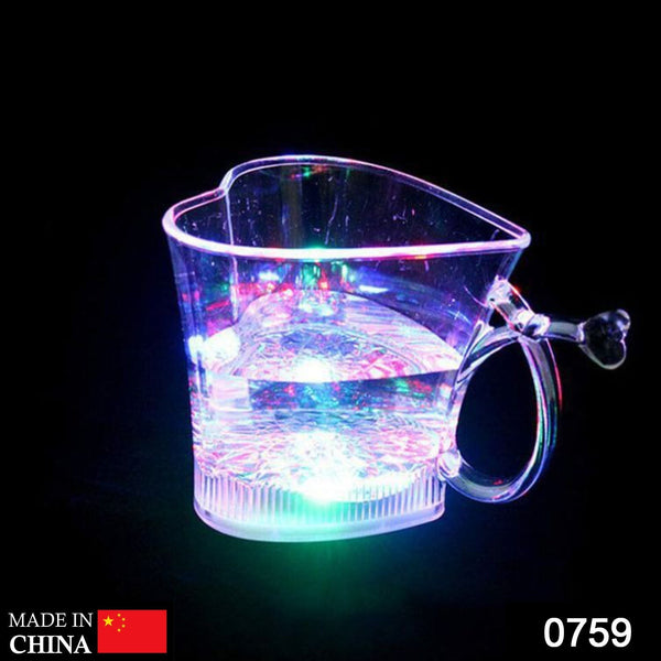 heart shaped blinking led glass gift cup