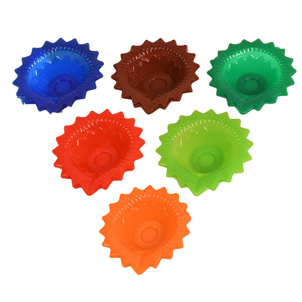 13697 colorful silicone diya 6pc
