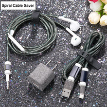 metallic finish cable spiral protector wire repair pet cord protector headphone saver cable wrap cover for mac charging cable