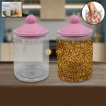 transparent kitchen plastic container jar set 2 pcs set 1100 ml approx