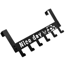 8536 heavy duty carbon steel cartoon nice day over door hook hanger rack towel hanger removable door hook coat scarf cloths hanger 1 pc 6 hook