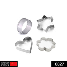 0827 cookie cutter stainless steel cookie cutter with shape heart round star and flower 4 pieces