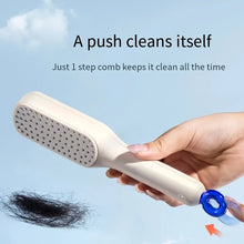 12947 self cleaning hairbrush self cleaning anti static detangling massage comb one pull clean scalable rotate lifting self cleaning hairbrush hair styling tools