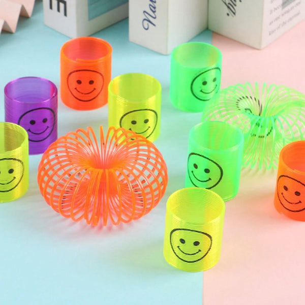 17745 smiley multicolor spring spring toys slinky slinky spring toy toy for kids for birthdays compact and portable easy to carry 1 pc