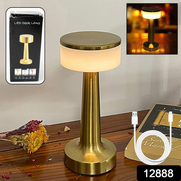 led lamp with touch control decorative desk lamp portable metal led table lamp usb rechargeable 3 color 3 levels brightness dimmable eye protection modern lamp for home decor party kids room bedroom 1 pc 3