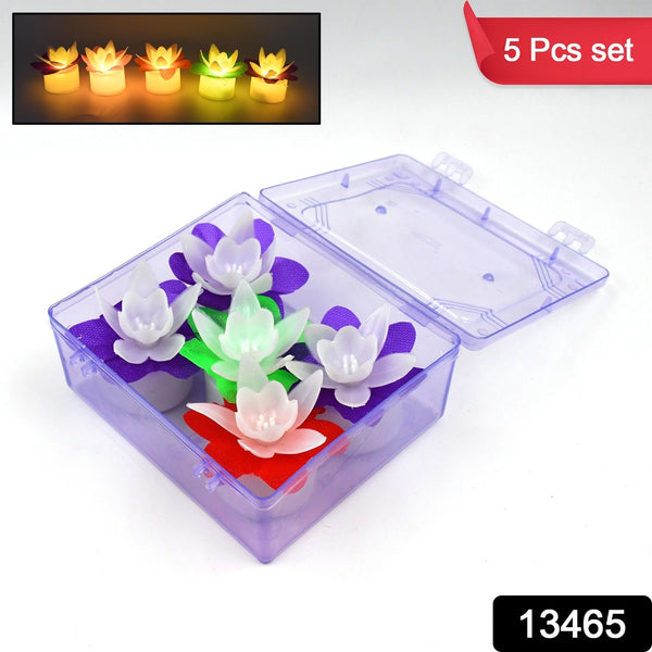 decoration candles led diwali decor lotus flower candle 5 pc