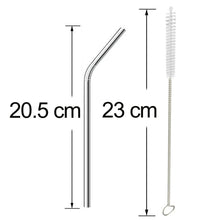 reusable stainless steel drinking straws bent 4 bent straws 1 brush
