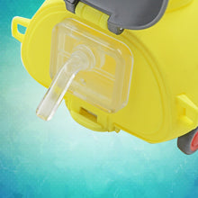 12566 cute plastic bug shape water bottle with adjustable shoulder strap 4 wheel straw portable drinking cup water bottle for kids water bottle return gift for kids water bottle with straw school kinds water bottle 1 pc