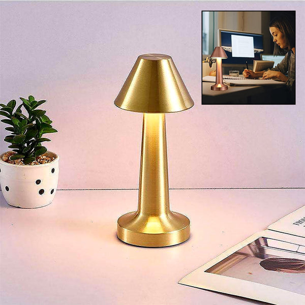 led lamp with touch control decorative desk lamp portable metal led table lamp usb rechargeable 3 color 3 levels brightness dimmable eye protection modern lamp for home decor party kids room bedroom 1 pc 1