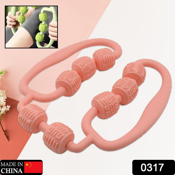 muscle massage roller 8 wheels relieve soreness leg muscle roller fitness roller muscle relaxer massage roller ring clip all round massaging uniform force elastic pp drop shaped for home use 1 pc