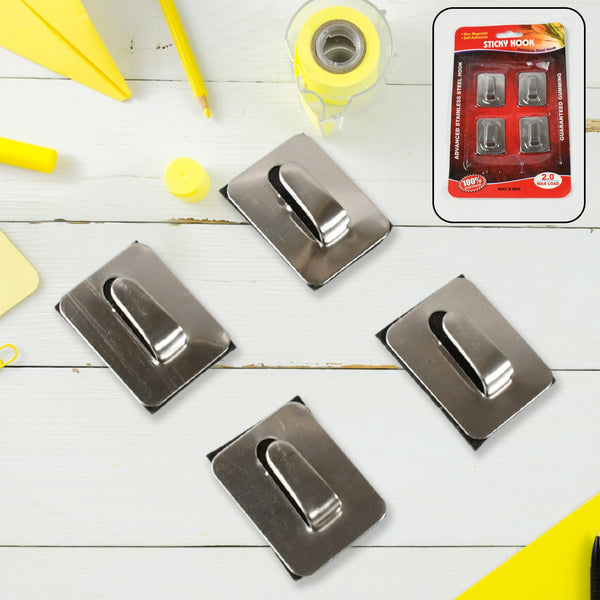 self adhesive hooks heavy duty wall hooks hangers stainless steel waterproof sticky hooks for hanging robe coat towel kitchen bathroom and 3