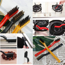 3pc mini wire brush set brass nylon stainless steel bristles household cleaning brush for gas stove smoke machine tool burner tiles tap rust removal welding slag dirt paint scrubbing 3 pcs set