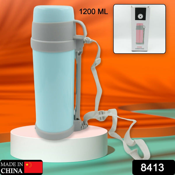 stainless steel insulation thermos double wall vacuum insulated water bottle for travel outdoor fitness portable travel pot camping coffee portable car travel keep hot cold large capacity 1200 ml