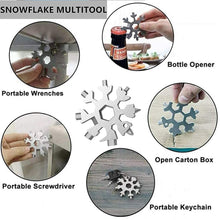 durable portable 18 in 1 snowflake multi tool snowflake bottle opener flat phillips screwdriver kit wrench 2