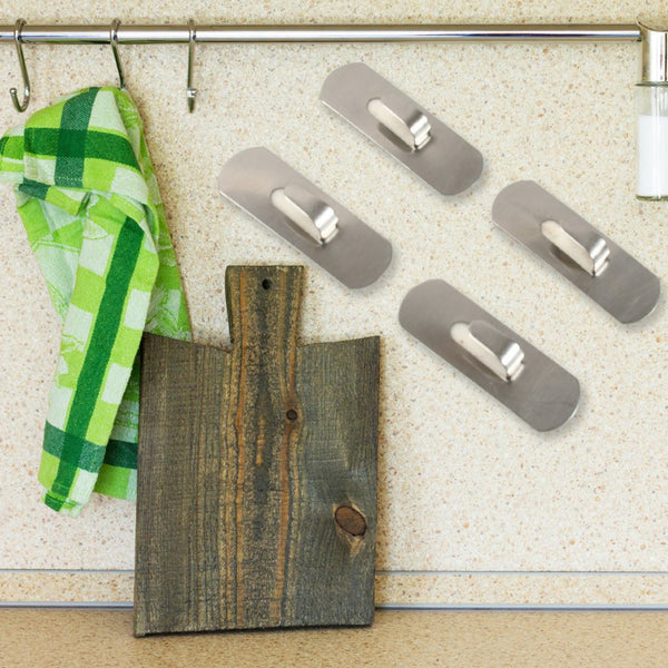 self adhesive hooks heavy duty wall hooks hangers stainless steel waterproof sticky hooks for hanging robe coat towel kitchen bathroom and 2
