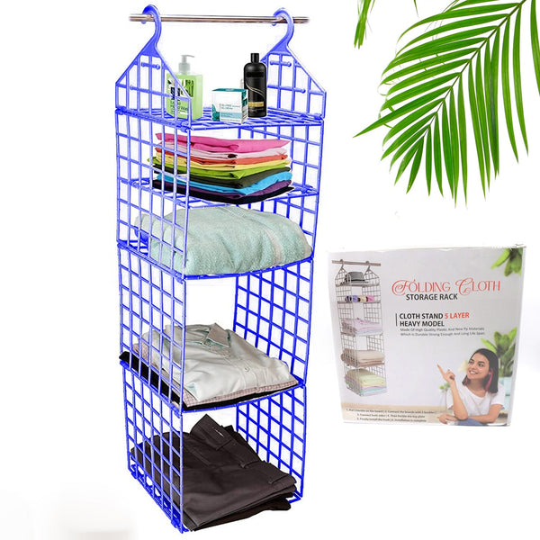 multipurpose 5 layer folding clothes storage racks closet for students wardrobe shelves socks scarf t shirt etc hanging organizer storage holders racks 1