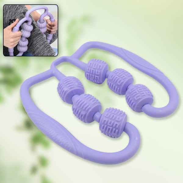 muscle massage roller 6 wheels relieve soreness leg muscle roller fitness roller muscle relaxer massage roller ring clip all round massaging uniform force elastic pp drop shaped for home use 1 pc