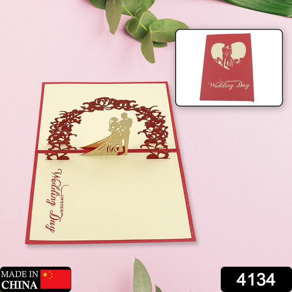 unique 3d pop up wedding wishing card 1pc