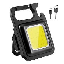 rechargeable keychain mini flashlight with 4 light modes ultralight portable pocket light with folding bracket bottle opener and magnet base for camping walking 1