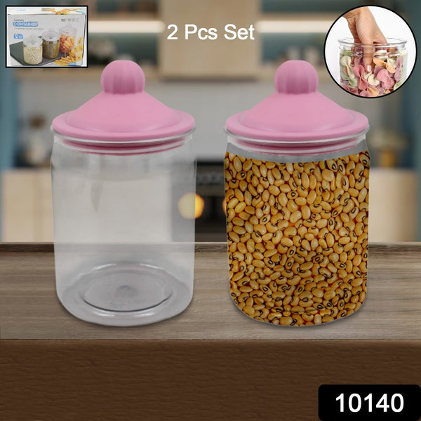 transparent kitchen plastic container jar set 2 pcs set 1100 ml approx