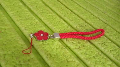 nylon braided phone strap flower shape alloy pendant lanyard