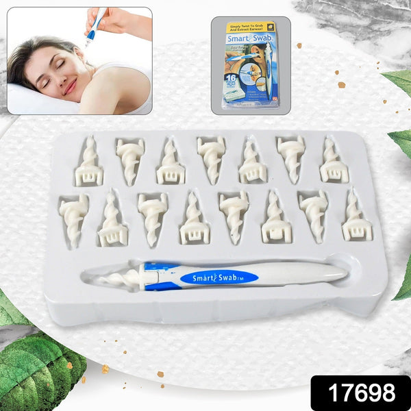 17698 ear wax removal ear cleaner earwax remover spiral soft silicone safe upgraded smart earwax removal tool swab kit with 16 replacement tips for adults kids