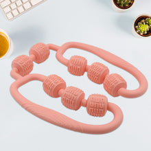 muscle massage roller 8 wheels relieve soreness leg muscle roller fitness roller muscle relaxer massage roller ring clip all round massaging uniform force elastic pp drop shaped for home use 1 pc